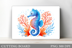 Seahorse Cutting Board. Sea Cutting Board Sublimation Product Image 1
