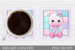 Cute Jellyfish Coaster Design. Cute Jellyfish Sublimation Product Image 1