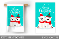 Polar Bear Kitchen Towel. Christmas Kitchen Towel Design Product Image 1