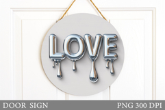 Valentines Door Sign Sublimation. Love Door Sign Design Product Image 1