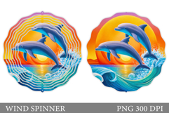 Dolphins Wind Spinner Sublimation. Sea Wind Spinner Design Product Image 1