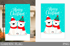 Polar Bear Garden Flag. Christmas Garden Flag Design Product Image 1