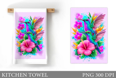 Hummingbird Kitchen Towel. Hummingbird Sublimation Product Image 1