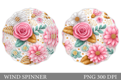 Flowers Wind Spinner Design. Floral Wind Spinner Sublimation Product Image 1