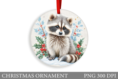 Cute Raccoon Christmas Ornament. Cute Raccoon Sublimation Product Image 1