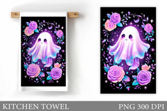 Ghost Kitchen Towel Design. Halloween Pumpkin Towel Product Image 1