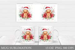 Christmas Mug Sublimation. Cute Gingerbread Mug Design Product Image 1