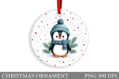 Cute Penguin Christmas Ornament. Cute Penguin Sublimation Product Image 1