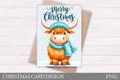 Christmas Cow Card Design. Christmas Card Printable Product Image 1