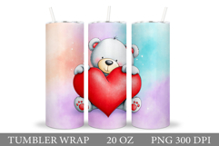 Valentines Bear Tumbler. Valentines Tumbler Design Product Image 1