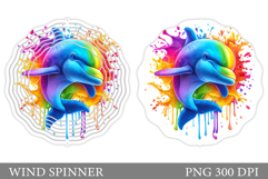 Dolphin Wind Spinner Sublimation. Sea Wind Spinner Design Product Image 1