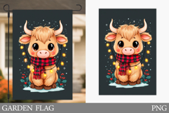 Christmas Cow Garden Flag. Christmas Garden Flag Sublimation Product Image 1