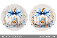 Pumpkin Flowers Spinner Design. Pumpkin Sublimation Product Image 1