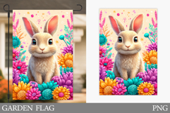 Cute Bunny Garden Flag. Summer Garden Flag Sublimation Product Image 1