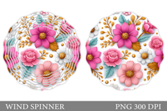 Floral Wind Spinner Sublimation. Flowers Wind Spinner Design Product Image 1