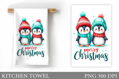 Christmas Penguin Kitchen Towel. Christmas Kitchen Towel Product Image 1