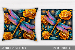 Dragonfly Pillow Design. Dragonfly Sublimation Product Image 1