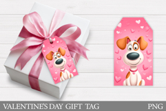 Valentines Dog Gift Tag Design. Valentine Gift Tag Printable Product Image 1