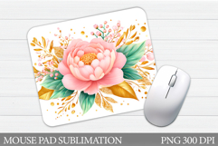 Floral Mouse Pad Sublimation. Flowers Mouse Pad Design Product Image 1