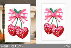 Valentines Cherry Garden Flag. Valentines Garden Flag Design Product Image 1