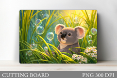 Cute Koala Cutting Board Design. Cute Koala Sublimation Product Image 1