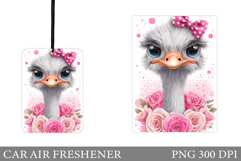 Ostrich Car Air Freshener. Flowers Car Air Freshener Design Product Image 1