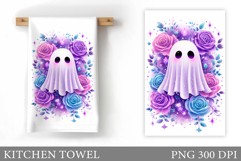 Ghost Kitchen Towel Design. Halloween Pumpkin Towel Product Image 1