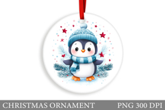Cute Penguin Christmas Ornament. Cute Penguin Sublimation Product Image 1