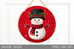 Christmas Snowman Door Sign. Christmas Door Sign Design Product Image 1