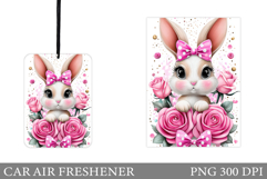 Cute Bunny Car Air Freshener Design. Cute Bunny Sublimation Product Image 1