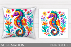 Seahorse Pillow Sublimation. Seahorse Sublimation Product Image 1