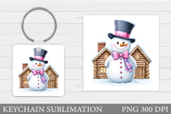 Christmas Snowman Keychain. Christmas Keychain Design Product Image 1