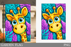 Cute Giraffe Garden Flag Design. Cute Giraffe Sublimation Product Image 1