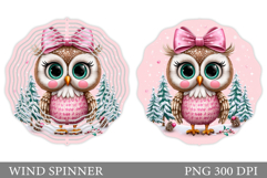Christmas Owl Wind Spinner. Christmas Wind Spinner Design Product Image 1