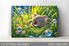 Cute Koala Cutting Board Design. Cute Koala Sublimation Product Image 1