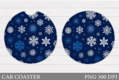 Snowflakes Car Coaster Design. Christmas Car Coaster Product Image 1