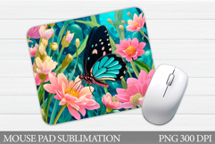 Butterfly Mouse Pad Design. Butterfly Sublimation Product Image 1