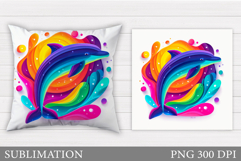 Dolphin Pillow Sublimation. Dolphin Sublimation Product Image 1