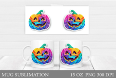 Halloween Mug Sublimation. Halloween Pumpkin Mug Design Product Image 1