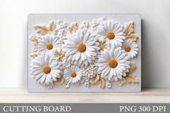 Daisy Flowers Cutting Board. Flowers Kitchen Cutting Design Product Image 1