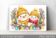 Cute Snowman Cutting Board. Christmas Cutting Board Design Product Image 1
