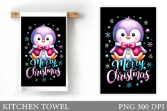Christmas Penguin Kitchen Towel. Christmas Kitchen Towel Product Image 1