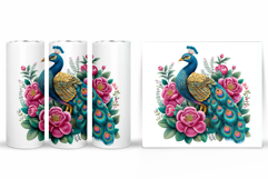 Peacock Tumbler Wrap Design. Peacock Tumbler Sublimation Product Image 2
