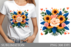 Flowers T-Shirt Design. Flowers Sublimation Product Image 1