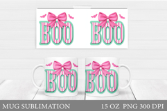 Boo Mug Wrap Design. Halloween Sublimation Product Image 1