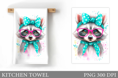 Cute Raccoon Garden Flag. Cute Raccoon Sublimation Product Image 1