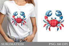 Patchwork Crab T-Shirt Design. Patchwork Crab Sublimation Product Image 1