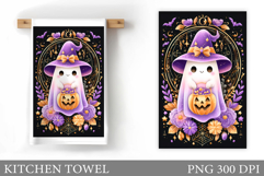 Ghost Kitchen Towel Design. Halloween Pumpkin Towel Product Image 1
