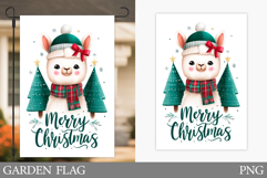 Christmas Lama Garden Flag. Christmas Garden Flag Design Product Image 1