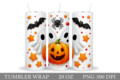 Cute Ghost Tumbler Sublimation. Cute Ghost Sublimation Product Image 1
